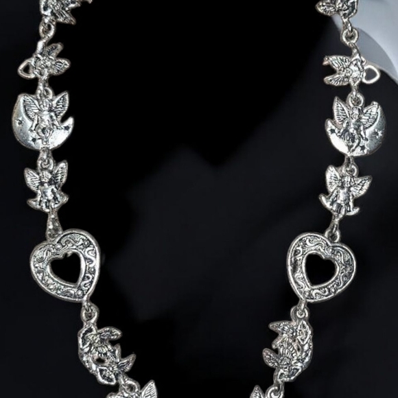 Silver Angel Heart Necklace - Picture 7 of 8